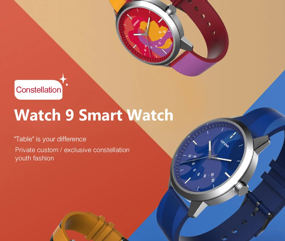 Lenovo Смарт часы 9 Созвездие серии Young Мода Спортивные часы жесты фото/50 м плавание водонепроницаемый мониторинг сна