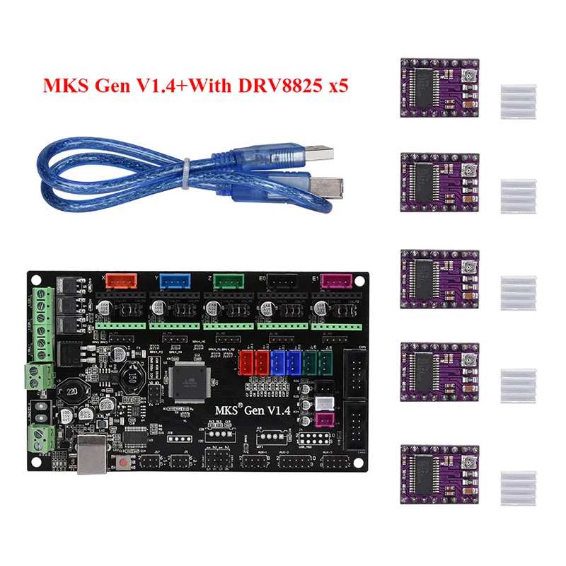 

MKS Gen V1.4 Control Board Mega 2560 R3 motherboard RepRap Ramps1.4 3D Printer Support TMC2130 V1.1 SPI TMC2208 A4988 Driver
