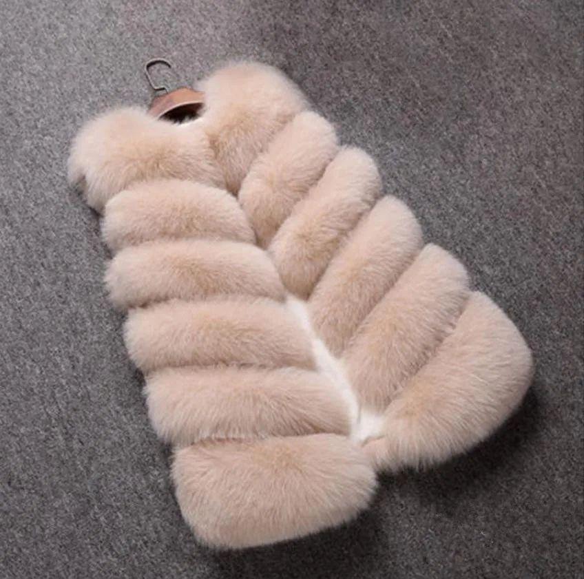 Новый Colete Feminino женский жилет из искусственного меха пальто без рукавов длинные