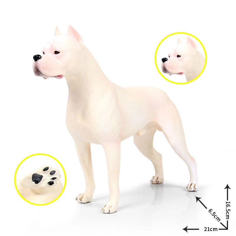 21 см Большой размер Dogo Argentino Модель Животного Фигурка Игрушки для детей подарок Коллекция Модель Собаки Фигурки