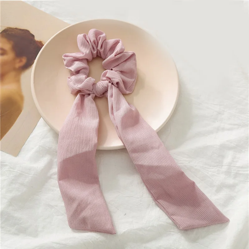 Винтажный женский полосатый шарф для волос с бантом, резинки для волос, держатель для конского хвоста, Летние повязки на голову для девочек, эластичная резинка для волос