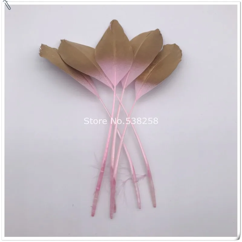 Новое поступление серьги с золотым нарисованным гусиным пером длиной 4-8 см