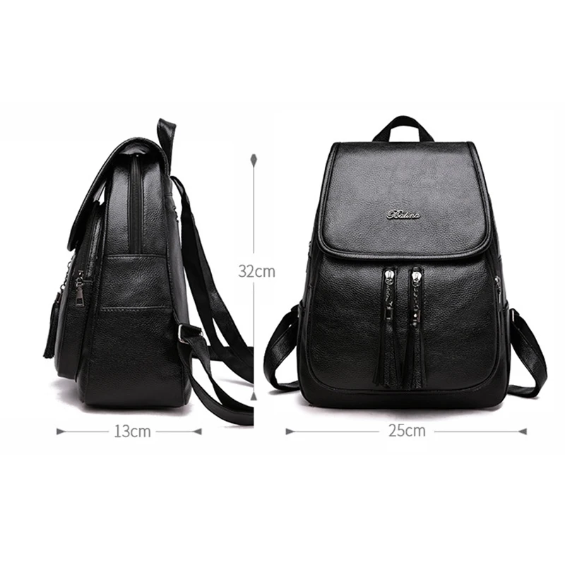 Водонепроницаемый Противоугонный рюкзак из мягкой кожи с кисточкой для взрослых