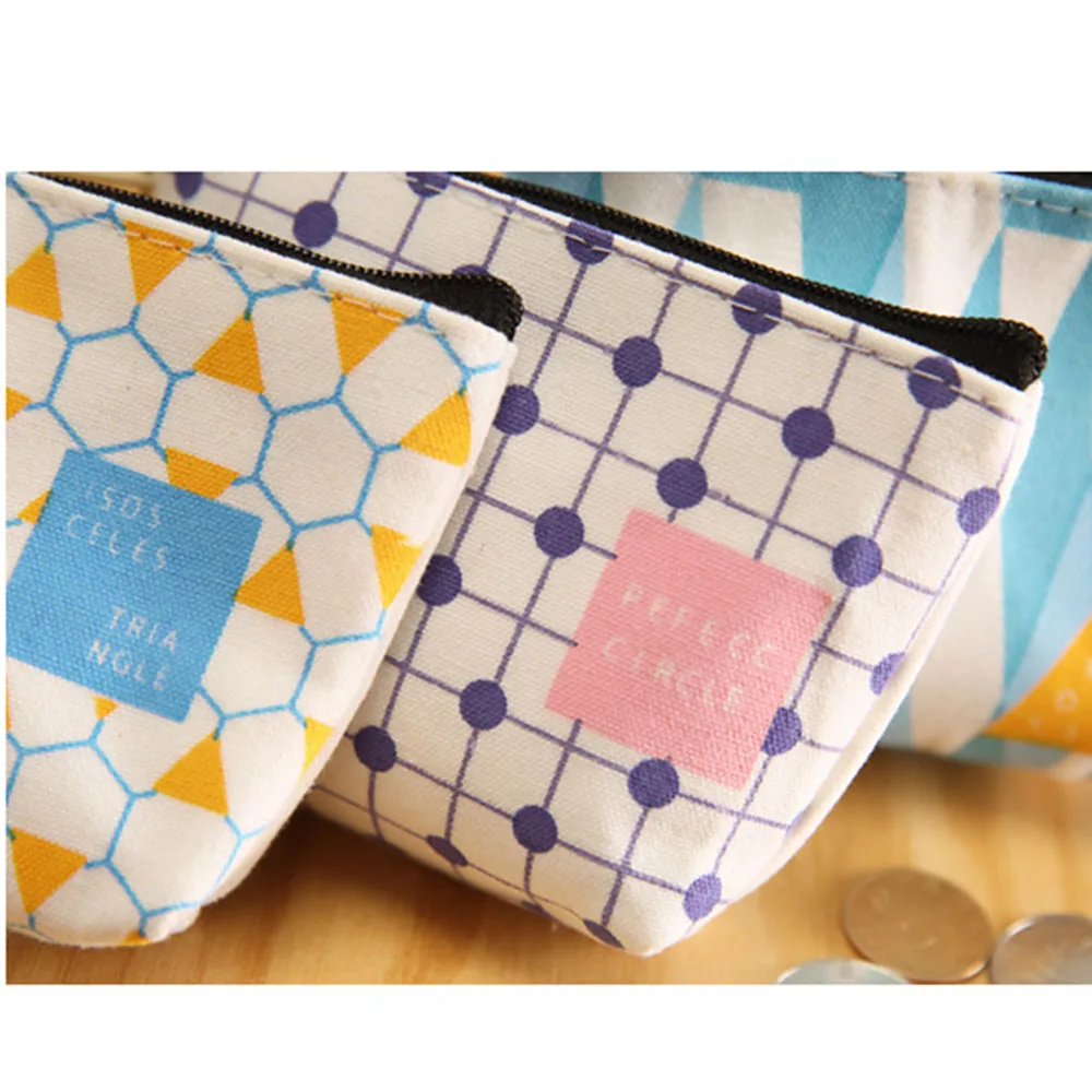 Мини кошелек для монет Женский с геометрическим узором держатель карт сумки