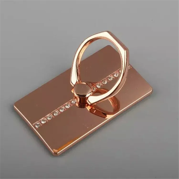 rose gold Металлическая подставка на 360 градусов для мобильного телефона, кольцо-держатель на палец, держатель для мобильного смартфона, подставка с бриллиантами для iPhone XS 8, huawei, всех телефонов - Цвет: rose gold