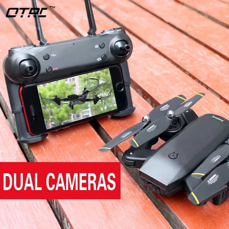 Дрон OTRC d107 RC d107HW складной мини Квадрокоптер для селфи с Wi Fi камерой 0 3 Мп или 2
