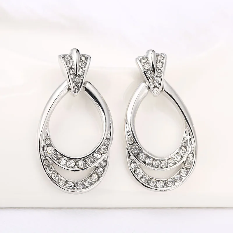 Новый дизайн Роза австрийские серьги с кристаллами ювелирные изделия Модные