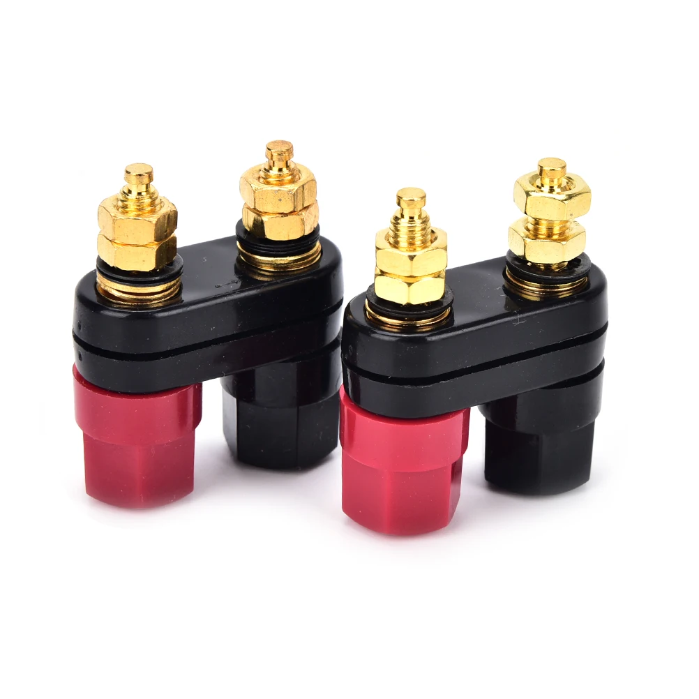 

2PCS Banana plugs Couple Terminals Red Black Connector Amplifier Terminal Binding Post Banana Speaker Plug Jack High Quality
