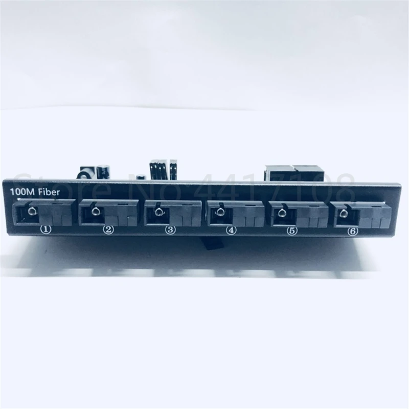 10/100 м Быстрый Ethernet-коммутатор конвертер 25 км Ethernet волоконно-оптический медиа конвертер одиночный режим 2* RJ45 и 6* SC волокно Порты и разъёмы PCBA
