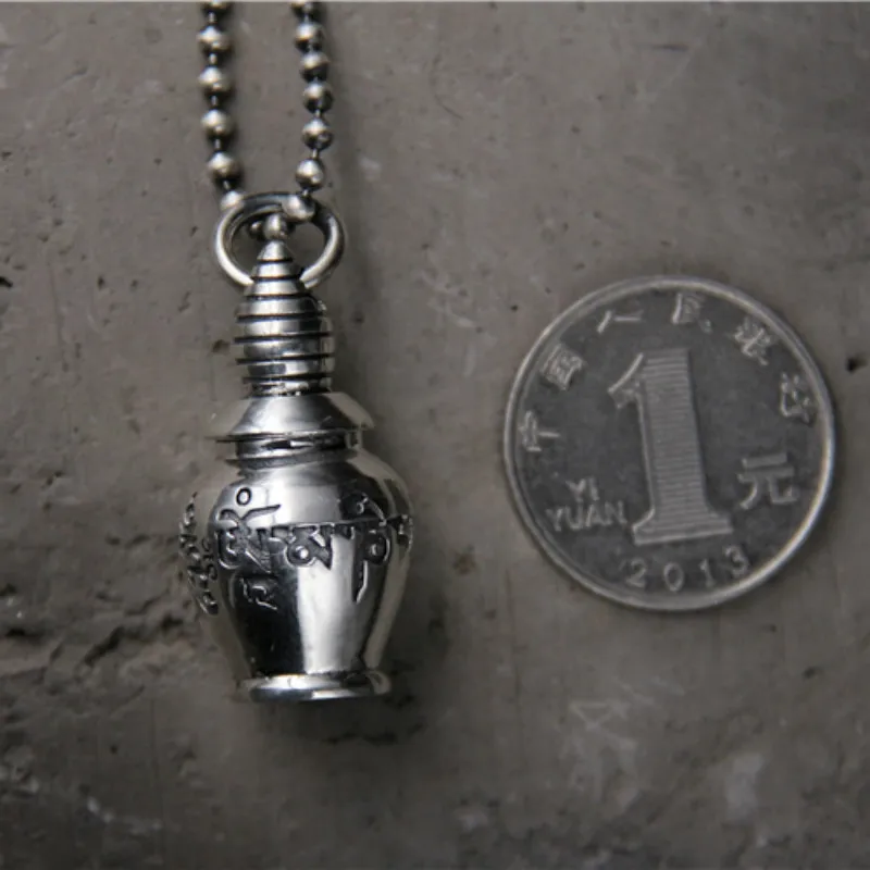 

Real 925 Sterling Silver Tibetan OM Mani Padme Hum Dorje Pendant Vintage Solid Silver OM Dorje Pendant Buddhist Pendant