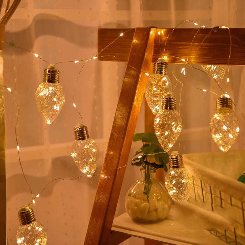 100Led Волшебная конусная прозрачная лампа солнечная энергия медная проволочная