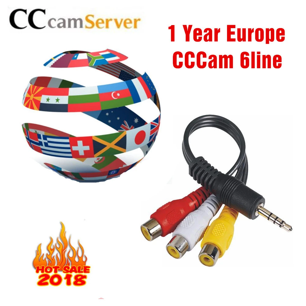 Cccam 6 линия 1 5 года Европейский сервер 7 линий HD Италия Испания арабский для Freesat V8