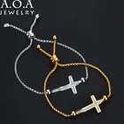 Креативные религиозные браслеты из нержавеющей стали с крестом, регулируемый браслет для женщин Pulsera