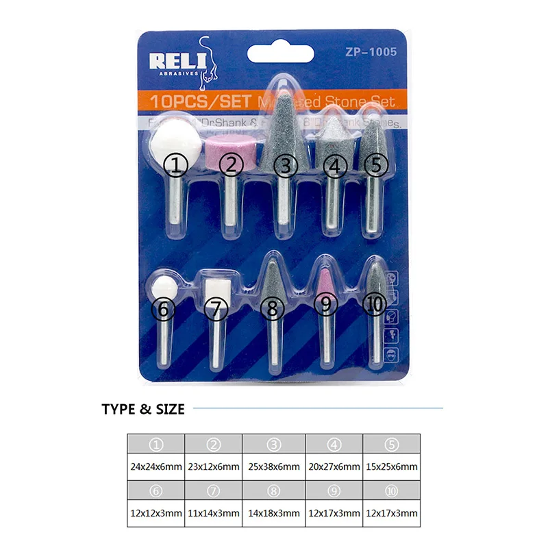 zp1005 Абразивные насадки для Dremel Rotary Tools Набор Multi Tool Шлифовальные Burr колеса шлифовальный камень, круг 1/8 1/4 хвостовик для Dremel - Цвет: zp1005