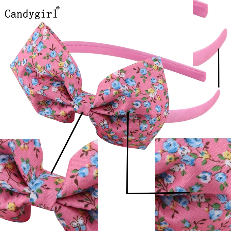 Обруч для волос с цветочным принтом 6 шт.|Аксессуары девочек| |