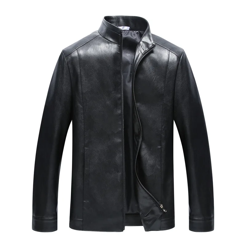 

2021 High Quality Stand Collar Manteau Cuir Homme