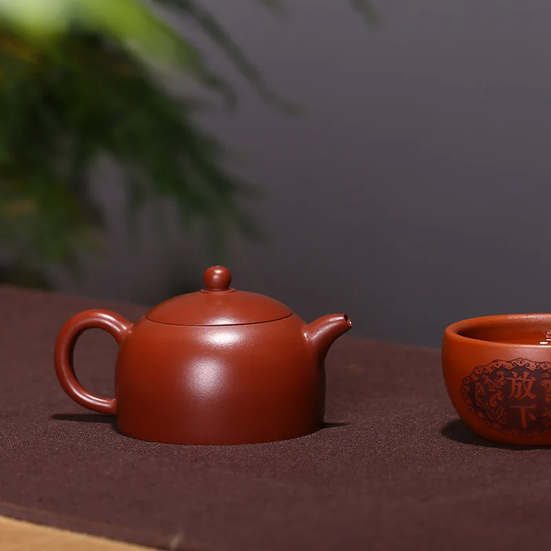 

Yixing Purply Clay Tea Teapot Big Red Half Moon Pot Chinese Kongfu Tea Pots