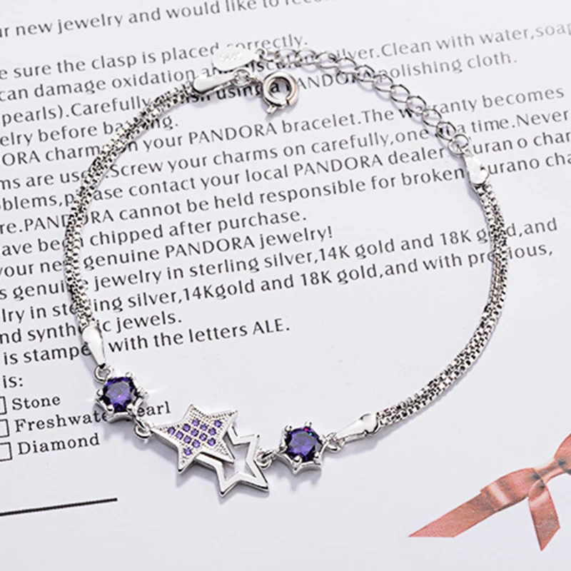 

YAOLOGE New Fashion Five-Pointed Star Bracelets Adjustable Ladies Simple and Exquisite Party Jewelry Bracelets