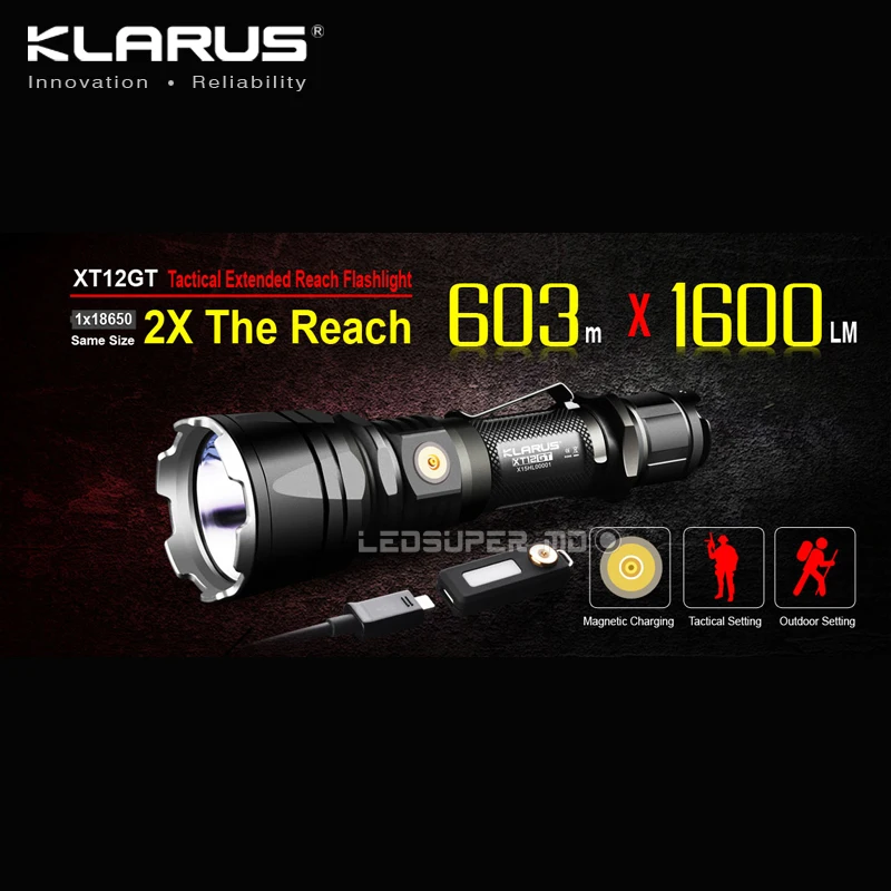 Магнитная Зарядка Кларус XT12GT CREE светодиодный XHP35 HI D4 расширенного охвата