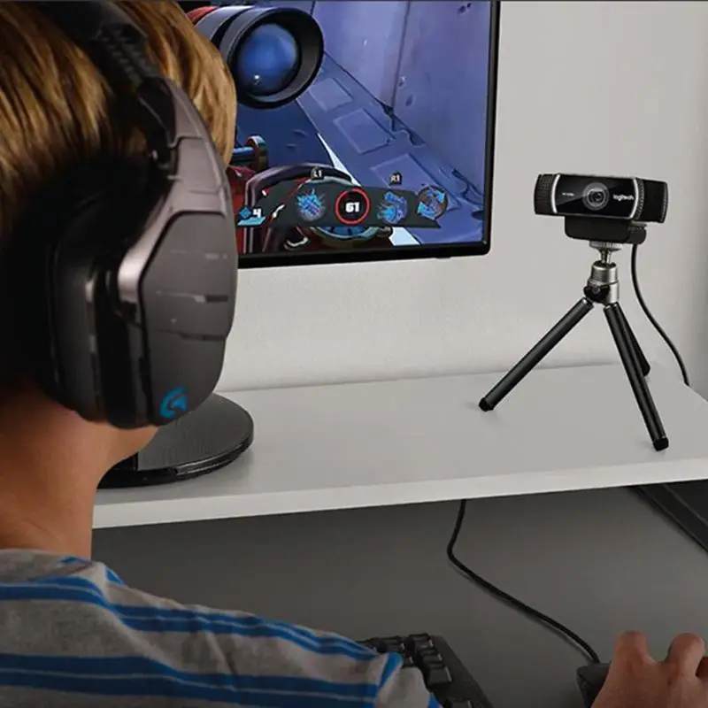 Веб-камера logitech C922 Pro для ПК 720 P/1080 P 30 кадров в секунду, Full HD веб-камеры с автофокусом, анкерная камера со штативом и микрофоном для Windows Mac OS