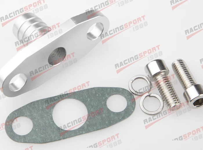 

5/8" Male Neck Aluminum Oil Drain Turbo Flange T3 T4 T04 GT40-GT55 silver