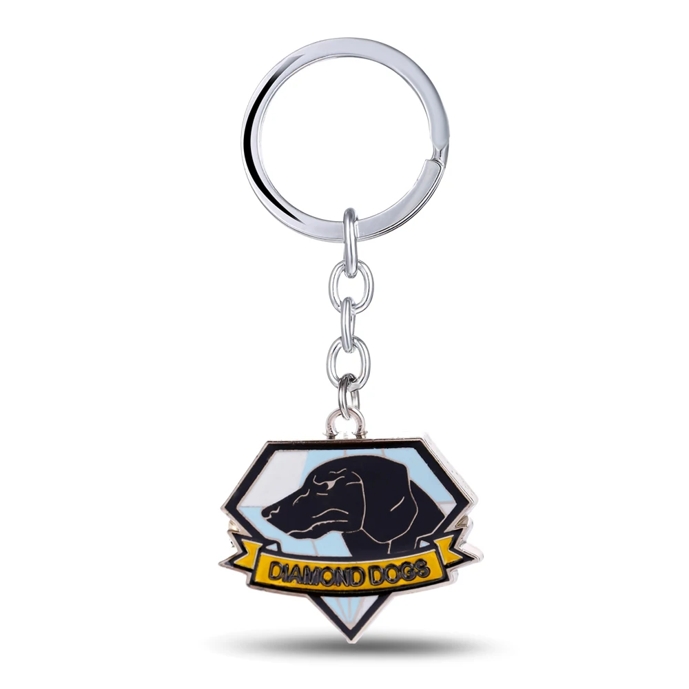 

12/pcs/lot METAL GEAR Key Chain DiamondDog Key Rings For Gift Chaveiro Car Keychain Jewelry Game Key Holder Souvenir YS11106