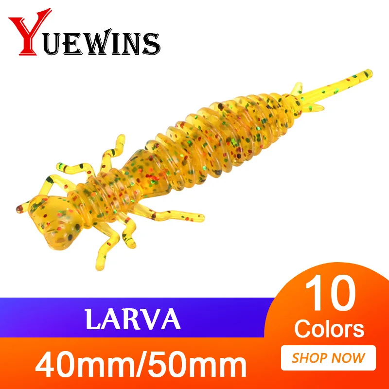 Yuewins 10 шт./лот мягкие приманки блесны для рыбной ловли 40 мм 50 пресноводные