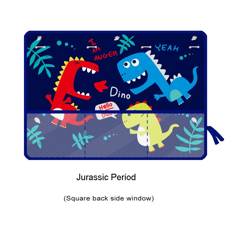 Jurassic period Мультяшное универсальное боковое окно автомобиля занавеска от солнца летняя Блокировка регулируемая детская Солнцезащитная тени солнечная сетка для хранения - Цвет: Jurassic period