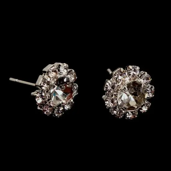 Серьги-гвоздики с кристаллами циркония 4ED03 | Украшения и аксессуары