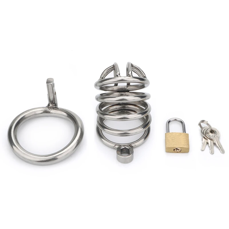 2 Тип Нержавеющая сталь Мужской целомудрие клетка Пояс верности взрослые игры