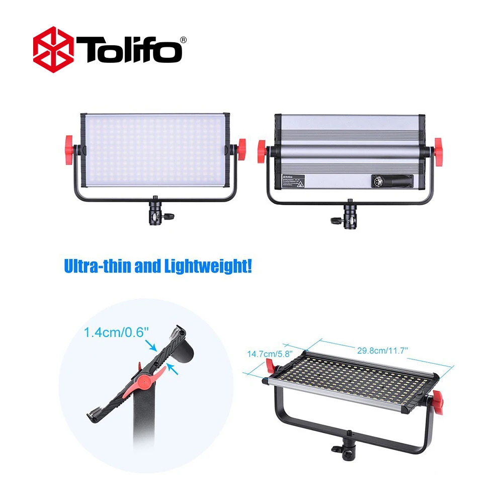 Ультратонкий Светодиодный светильник Tolifo для студийной фотографии 60 Вт 240 шт.