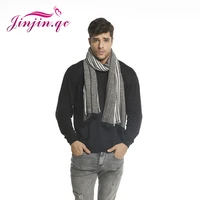 jinjin qc 2019 new cotton blend scarf unisex fashion scarves and wraps striped men scarf men pashmina echarpe foulard