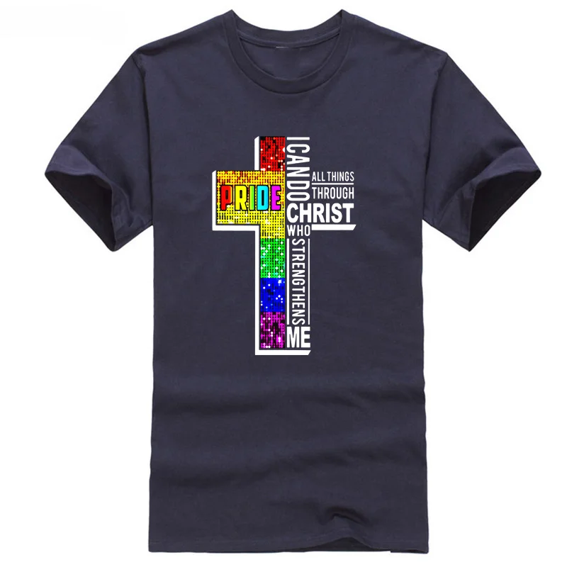 Футболка Gay Pride Lgbt Lgbtq I Can Do All Things сквозная футболка забавная из 100% хлопка harajuku Лето
