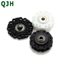 flower type nylon 50pcsset snaps buttonblackwhite 18mm 20mm 22mm 25mm invisible coat buttons diy sewing accessories