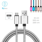 Нейлоновые USB-кабели Byleen Type-C, кабель для быстрой зарядки 0,25 м1 м2 м для Xiaomi mi8 semi 6x5, Elephone U Pro Z1 BQ Aquaris X Pro