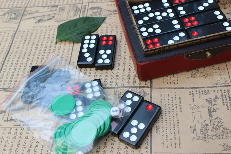 Горячие Pai Gow Domino игра Версия классический деревянный Стандартный складной шахматы домино набор паззлы семья развлечения подарок настольные игры