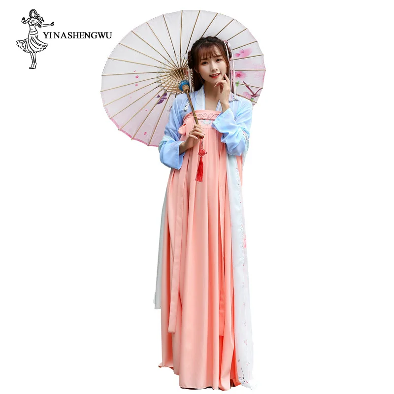 Женское платье Hanfu Женские китайские костюмы ханьфу стильные с нагрудной юбкой Qi