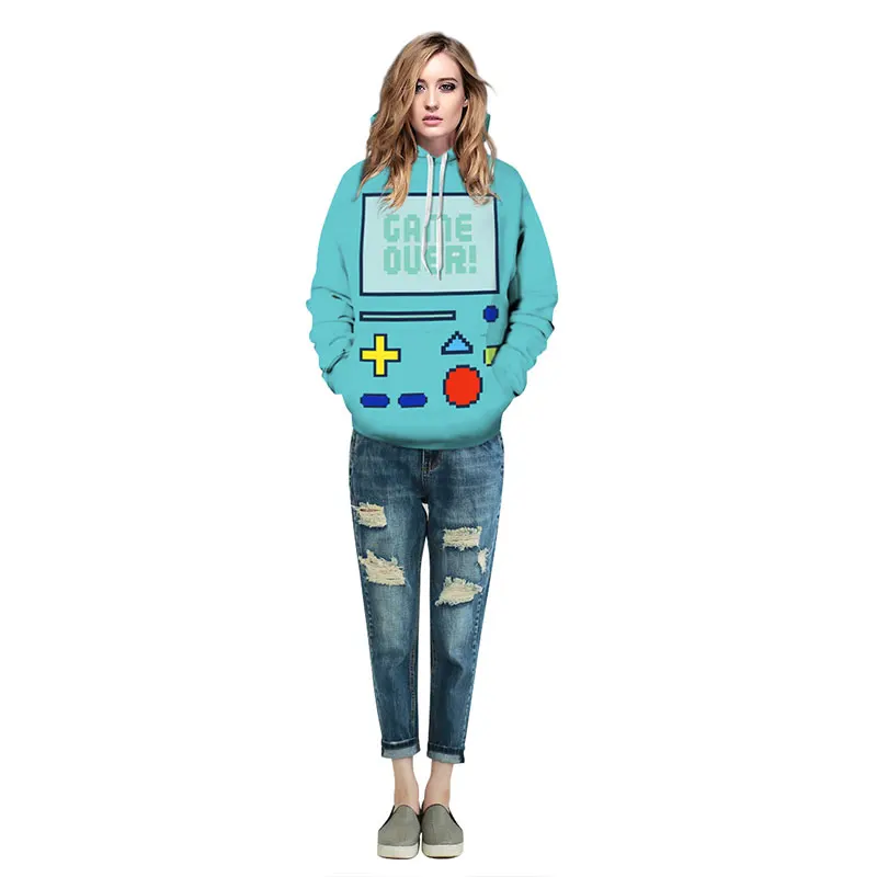 Fashion Hoodeds Interesting Game Over Tetris Machine Sportswear Long Sleeve Vegetables 3D Sweatshirts Men Women Hoodies Coat | Мужская