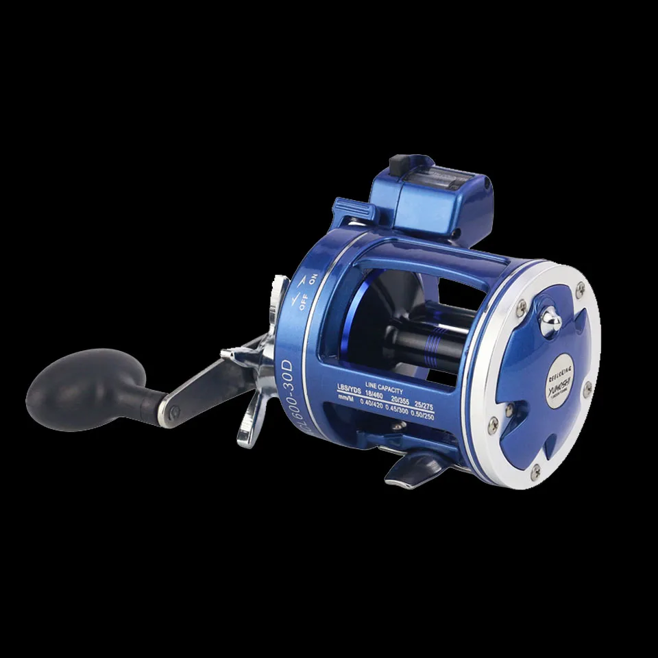

WALK FISH High Strength Aluminum Drum Reel Fishing Line Counter Trolling Fishing Reels 12BB 999FT Depth Finder Counter Meter
