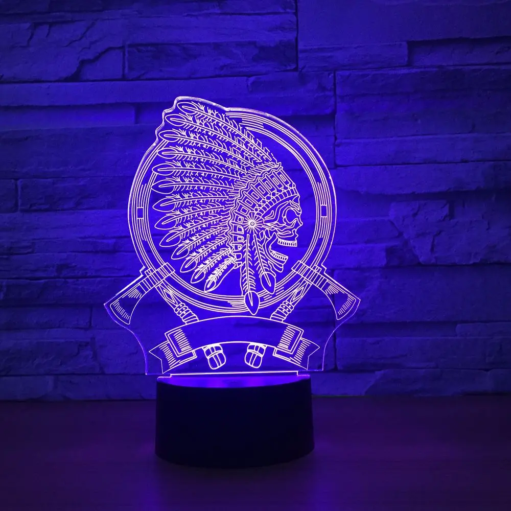Светодиодный настольный светильник Chief многоцветный сенсорный 3D ночник с USB для