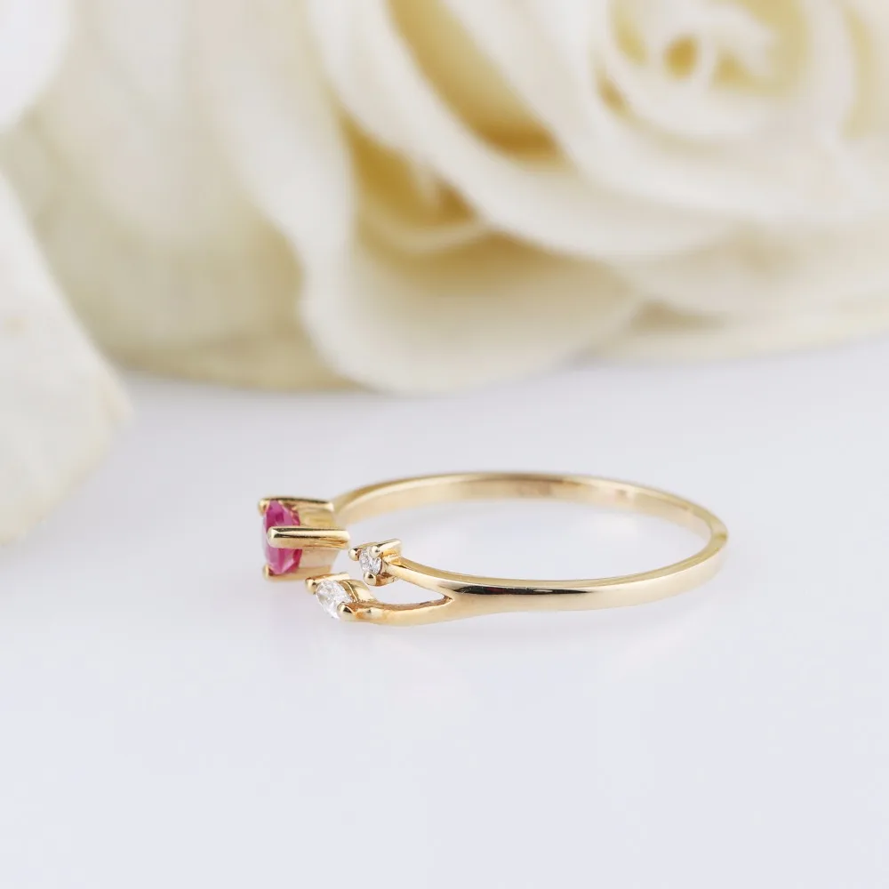 LASAMERO перламутровая огранка 0.3CT натуральный рубин в форме капли воды 18k розовое
