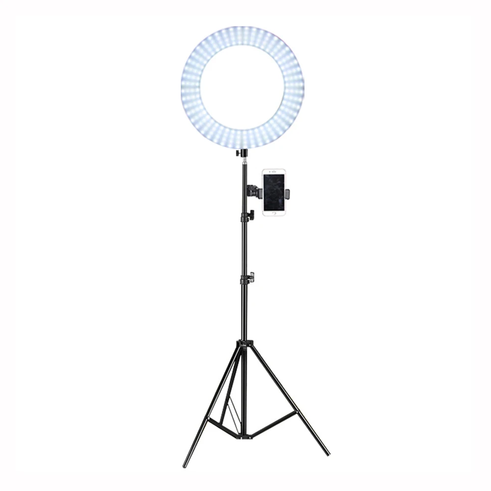 14 дюймов Dimmable светодиодный видео кольцо с фотографией свет штативами селфи палка