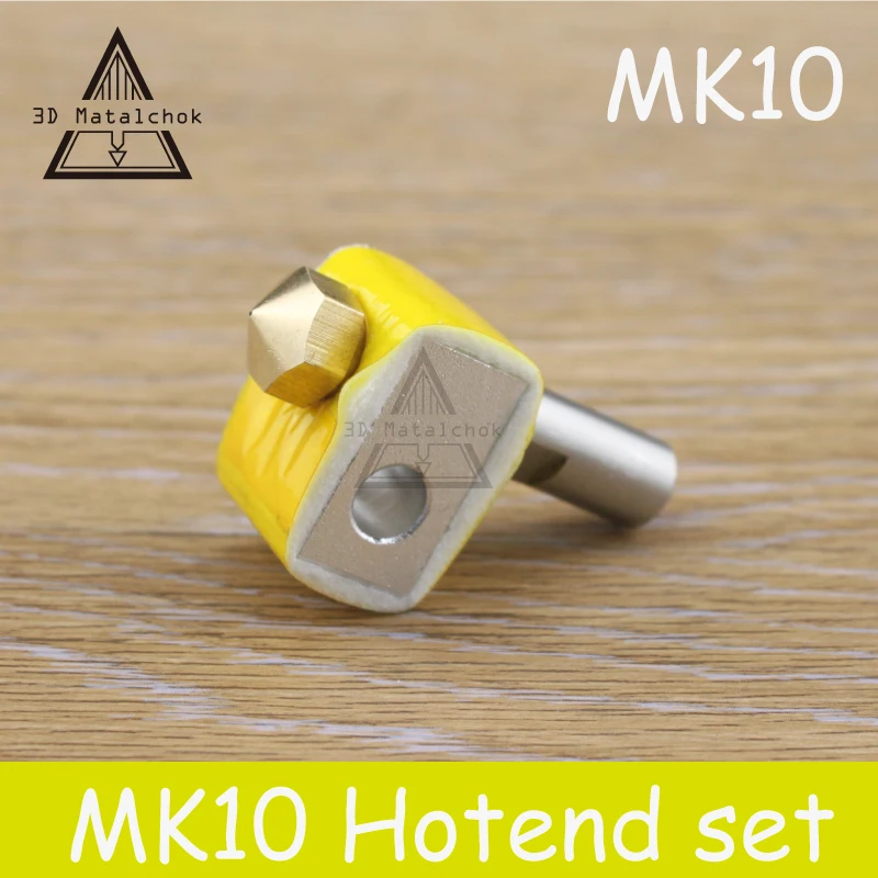 

HOT SALE!1SET MK10 Extruder brass M7 Nozzle kit Aluminum Heating Block+MK10 Brass Nozzle+PTFE throat For MAKERBOT 2 3D Printer