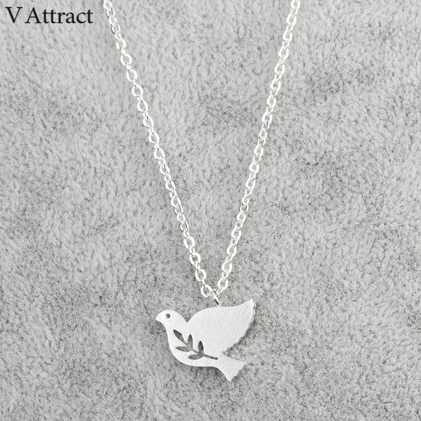 V Attract 2017 Cute Branch Bird Pendants Necklace Women Fashion Jewelry Chain Peace Dove Choker Couple Charm Collier | Украшения и
