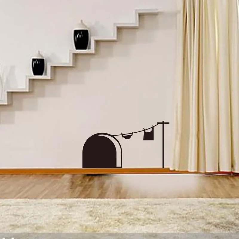 Съемная виниловая наклейка с отверстием для мыши Декор водонепроницаемая