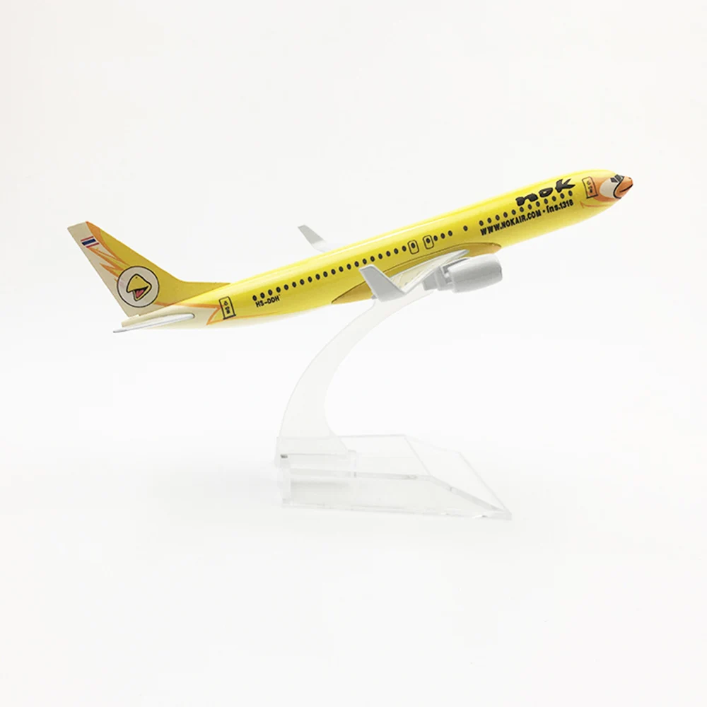 Цвет: желтый 1/400 масштаб самолета Boeing 737 Таиланд Nok Air 16 см СПЛАВ самолет B737 детские игрушки Детский подарок для коллекции - Цвет: Цвет: желтый