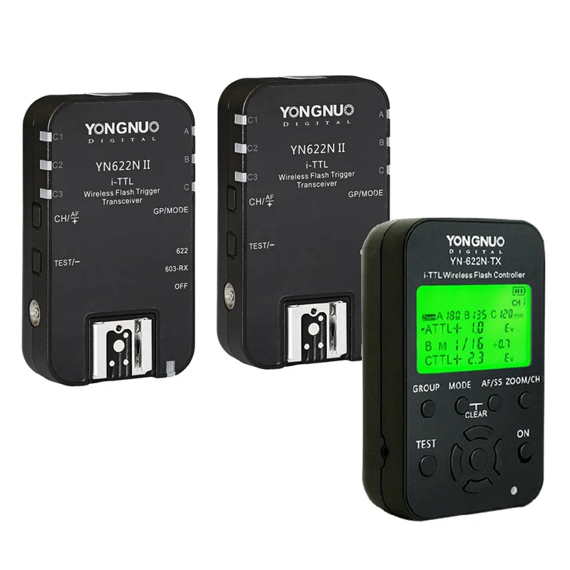 Yongnuo i-ttl беспроводной триггер вспышки трансивер YN622N II+ контроллер передатчика YN622N-TX для Nikon YN568EX YN685 - Цвет: trigger and2receiver