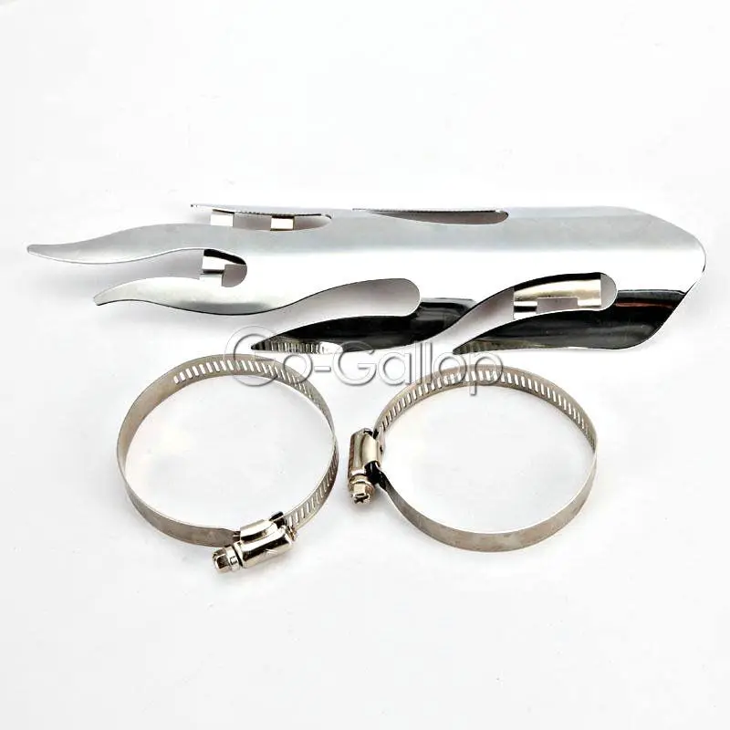 Хромированный глушитель с изображением пламени 9 75 дюйма теплозащита для