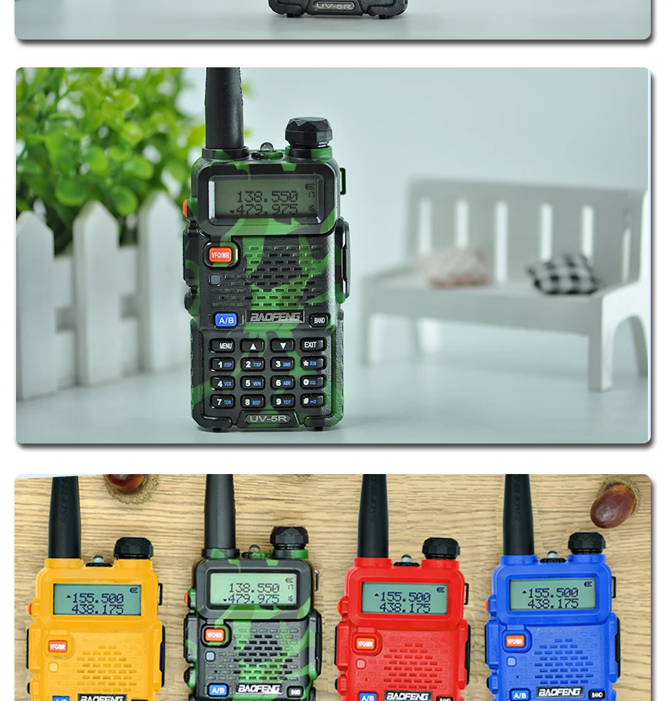 Портативная рация Baofeng UV-5R Двухдиапазонная UV 5R портативная CB радио UHF VHF портативная UV 5R двухсторонняя радио для охотничьей радиостанции