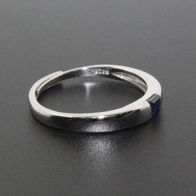 Simple 925 silver sapphire engagement ring for woman 3 mm * VS grade sterling | Украшения и аксессуары